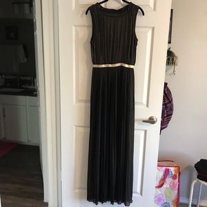 Lucy Paris Maxi Evening Dress Black Gold Large